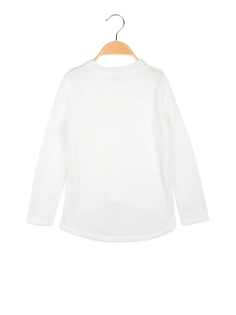 Maglione da bambina girocollo - bianco