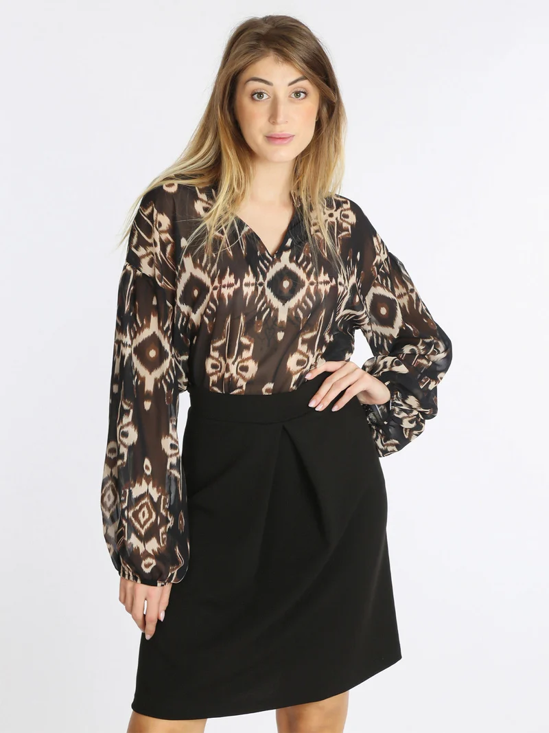 Blusa da donna con maniche ampie - nero