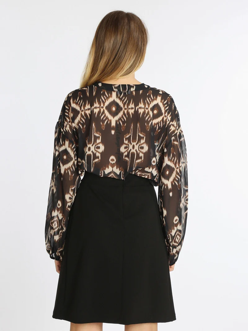 Blusa da donna con maniche ampie - nero