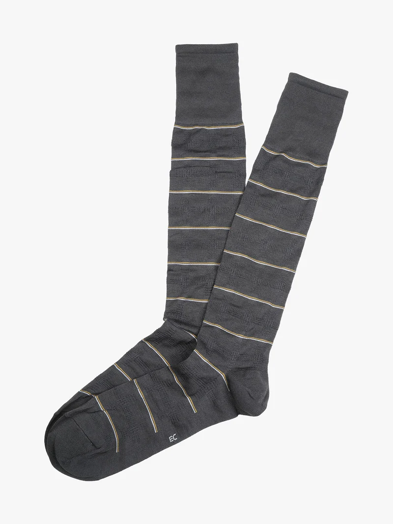 Calze lunghe da uomo in cotone mercerizzato - grigio chiaro