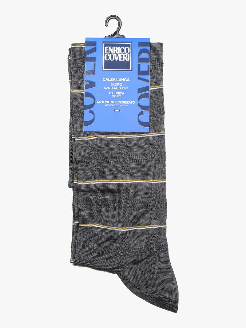 Calze lunghe da uomo in cotone mercerizzato - grigio chiaro