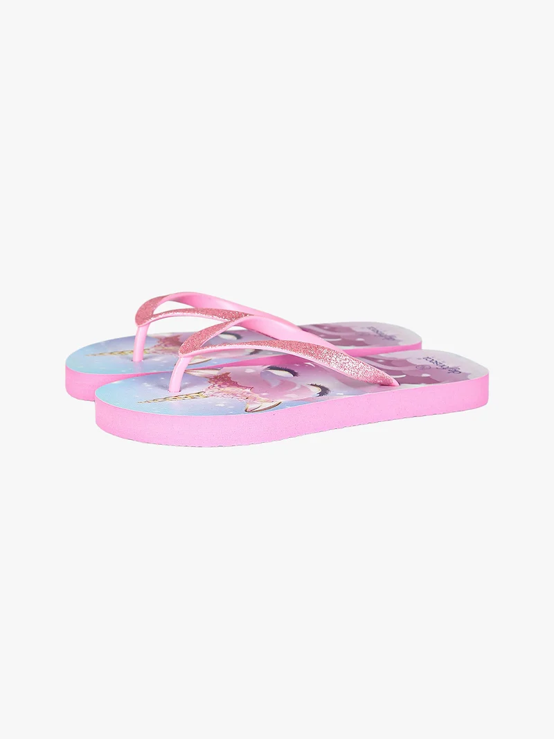 Infradito unicorno da bambina in gomma - rosa