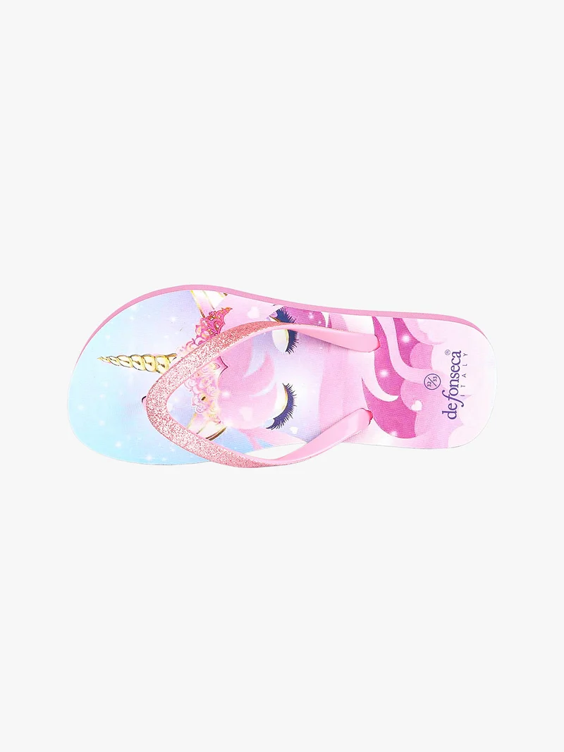 Infradito unicorno da bambina in gomma - rosa