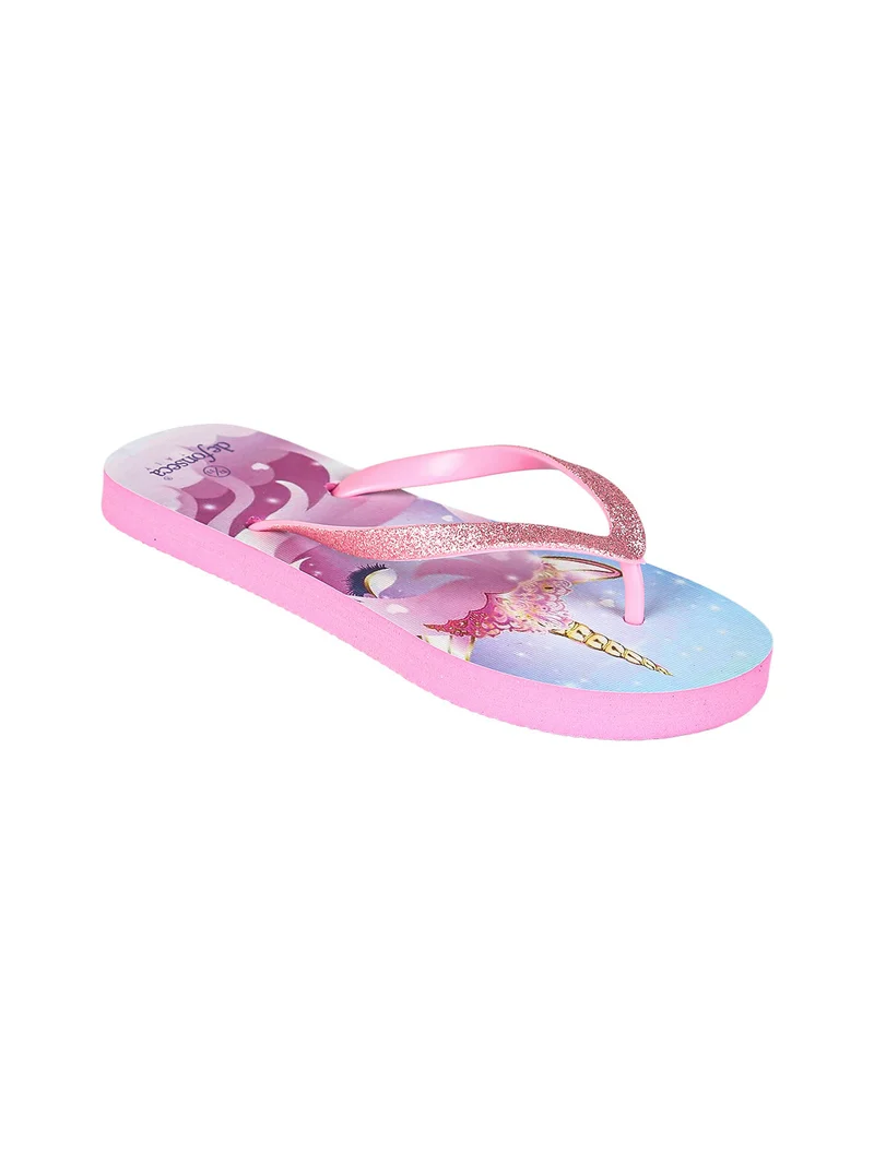 Infradito unicorno da bambina in gomma - rosa