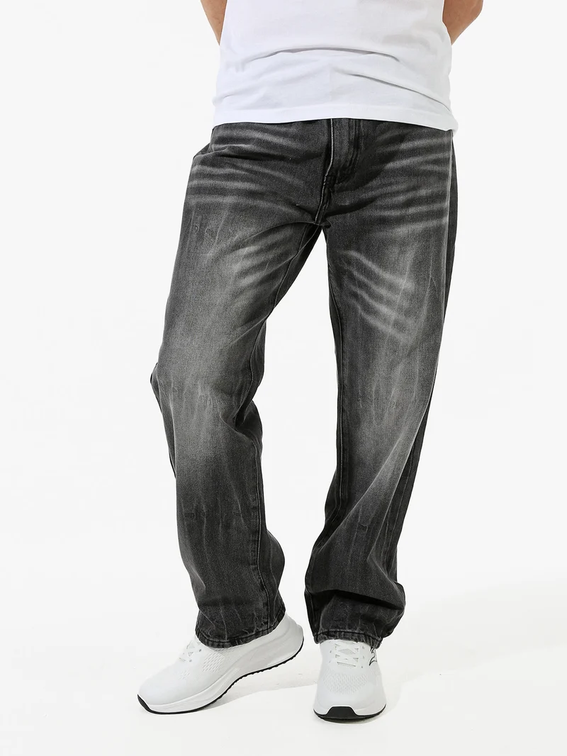 Jeans da uomo a gamba larga con sfumatura - nero