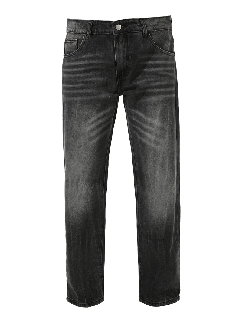 Jeans da uomo a gamba larga con sfumatura - nero