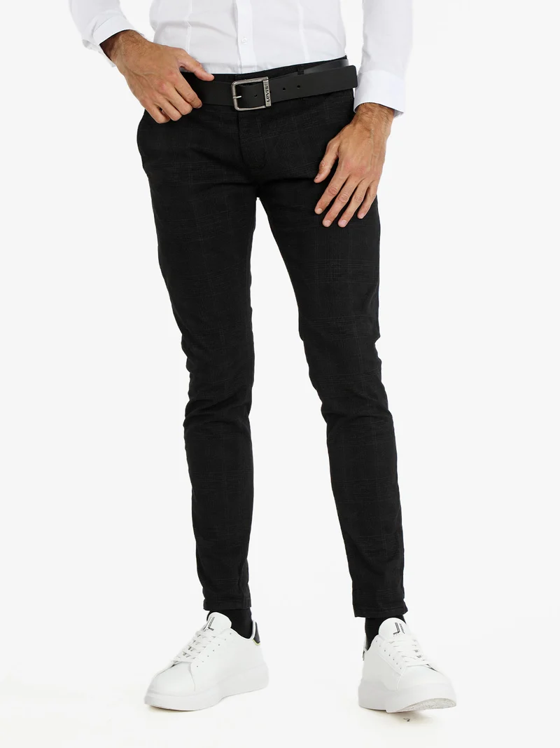 Pantaloni casual da uomo in cotone - nero