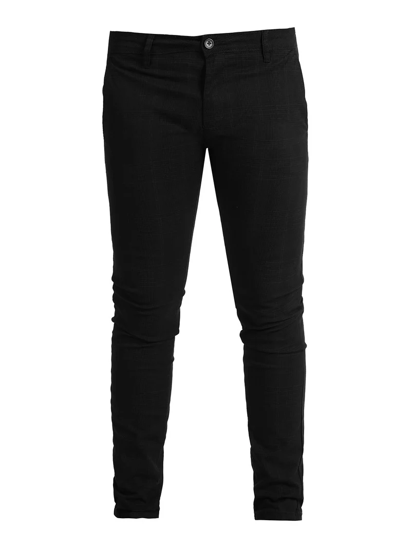 Pantaloni casual da uomo in cotone - nero