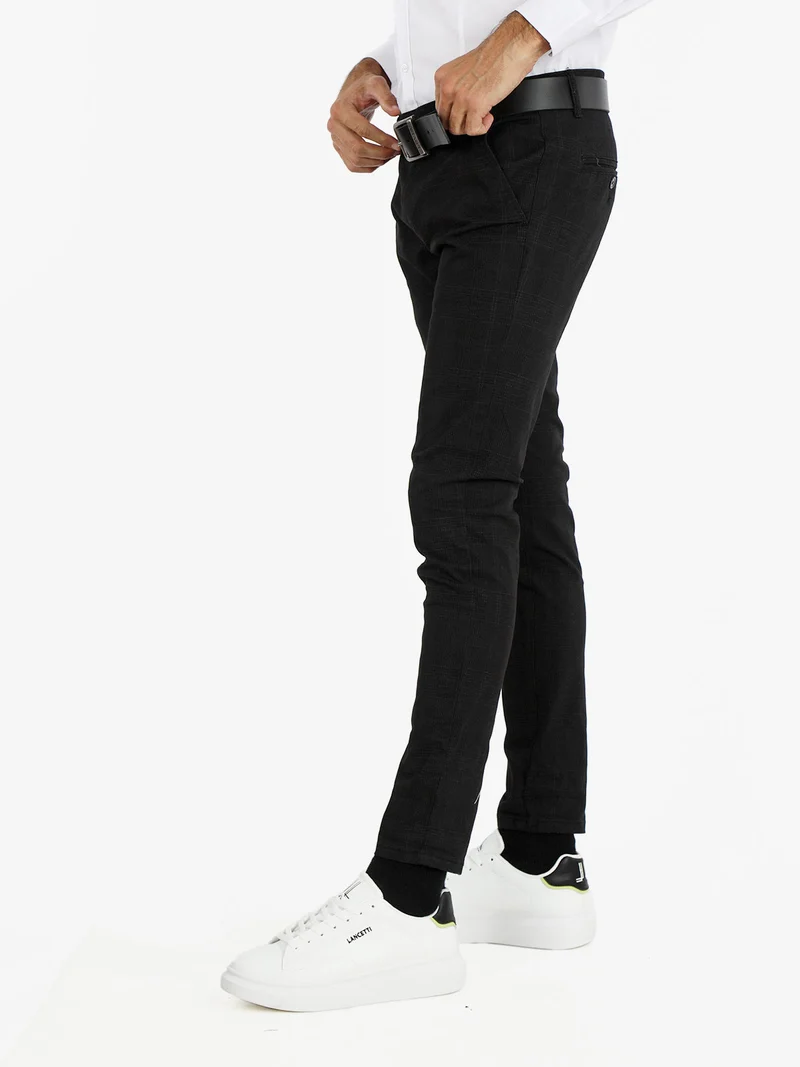 Pantaloni casual da uomo in cotone - nero