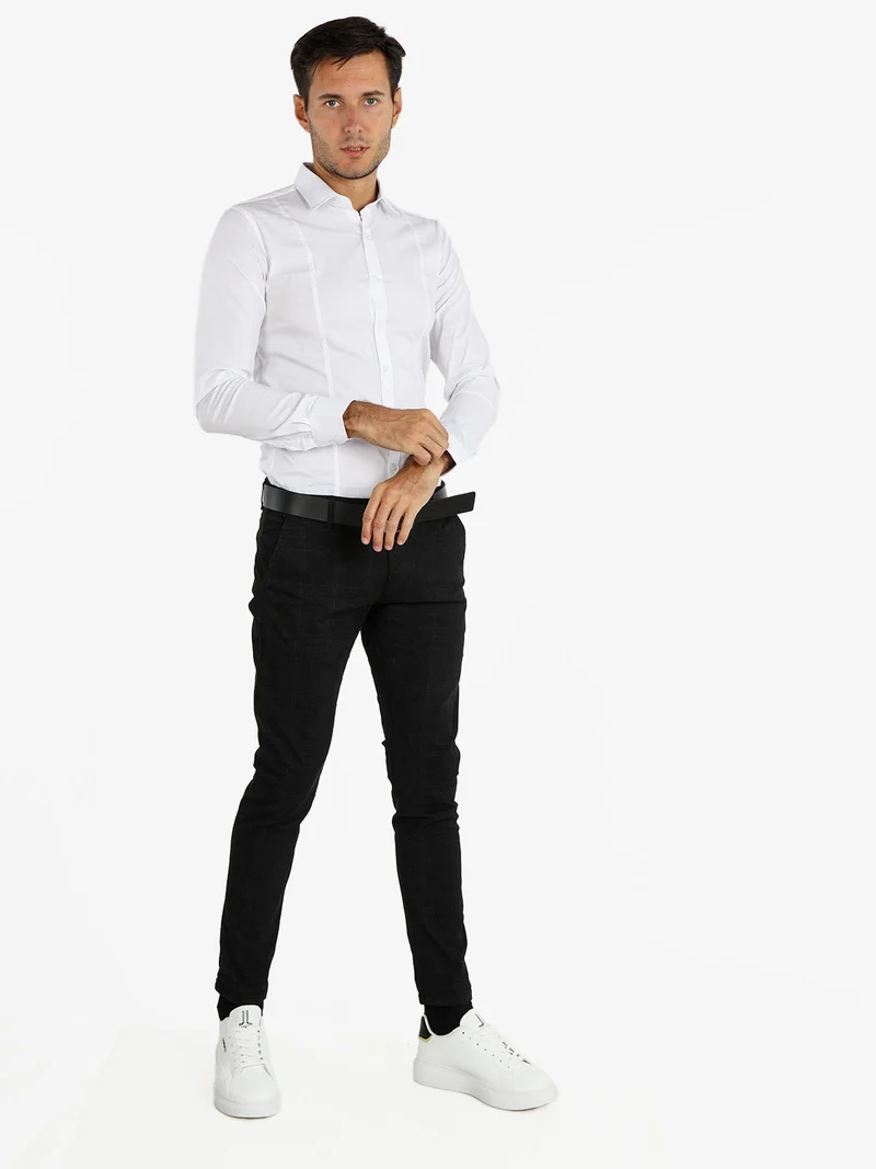 Pantaloni casual da uomo in cotone - nero