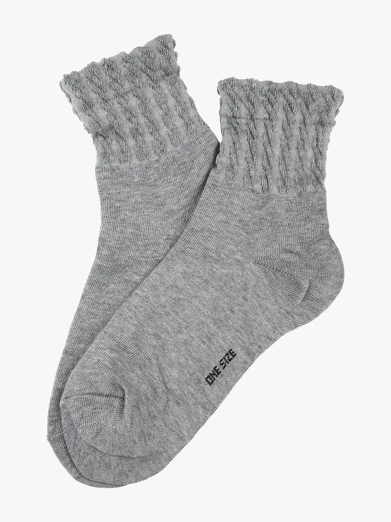 Calze corte da donna in caldo cotone - grigio