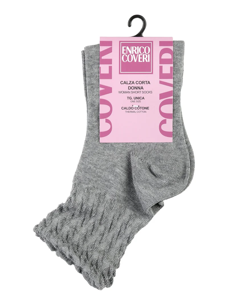 Calze corte da donna in caldo cotone - grigio