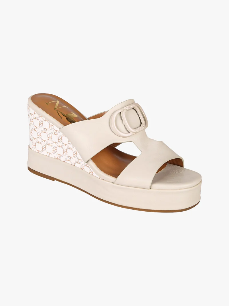 Ciabatte donna con zeppa - beige
