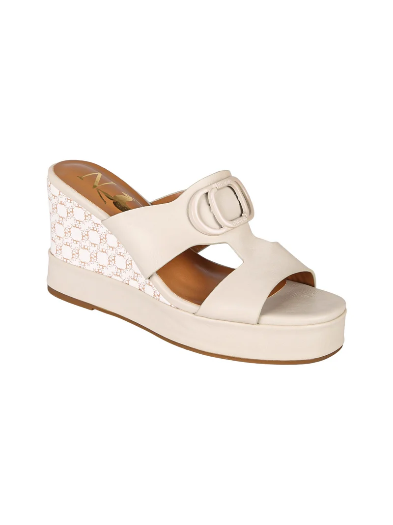 Ciabatte donna con zeppa - beige