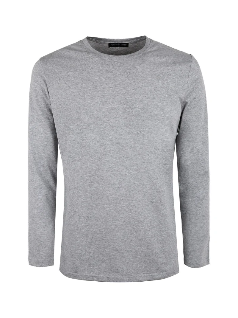 T-shirt uomo a maniche lunghe in cotone - grigio