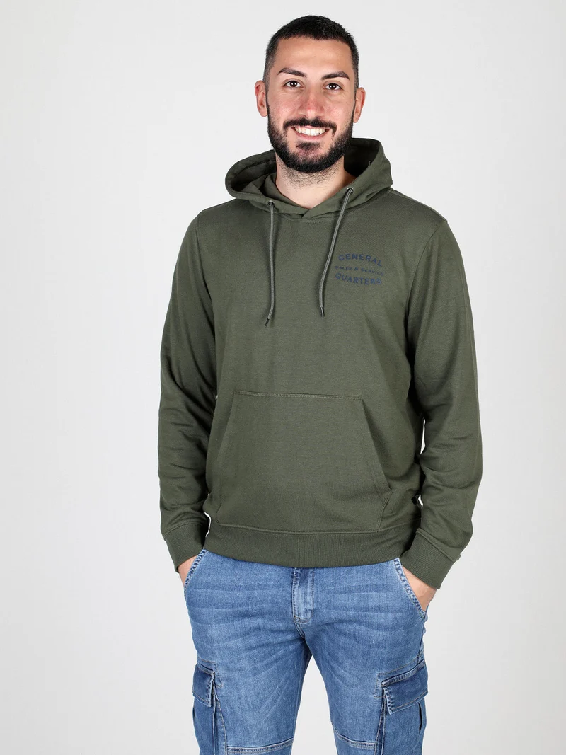 Felpa da uomo con cappuccio - militare