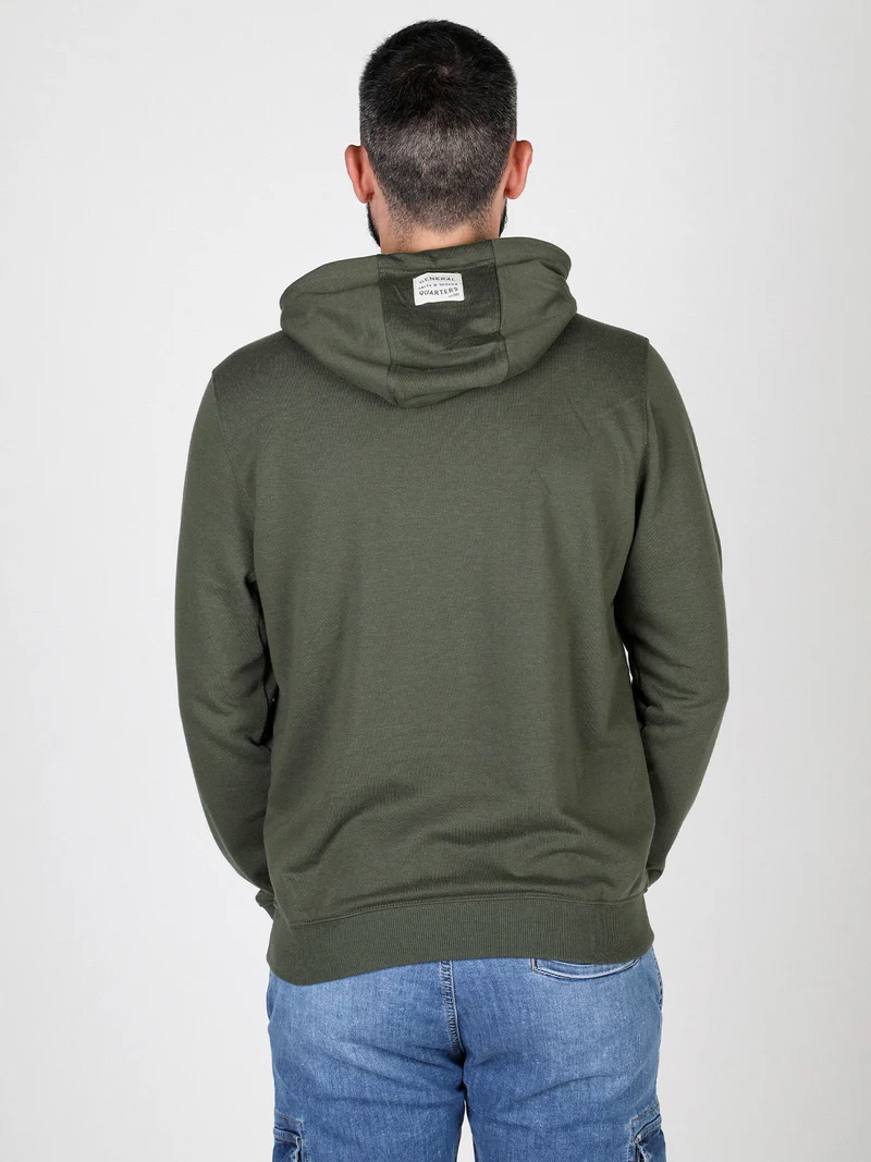 Felpa da uomo con cappuccio - militare
