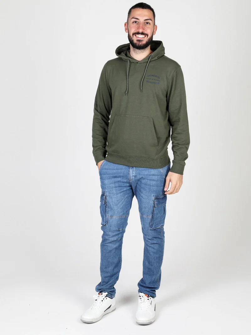 Felpa da uomo con cappuccio - militare