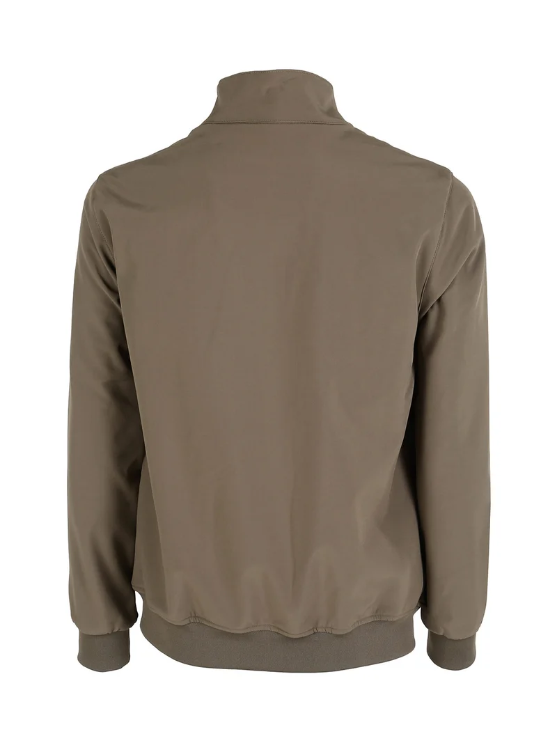Giacca da uomo con zip e interno in pile - oliva