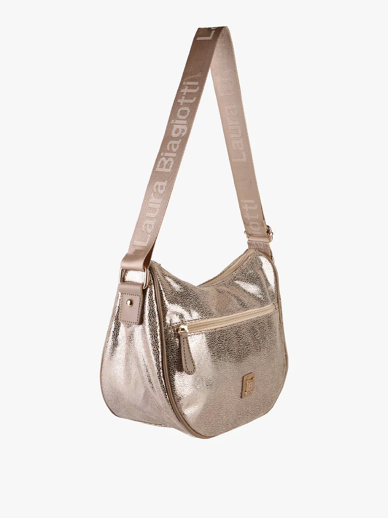 Borsa donna effetto laminato - champagne
