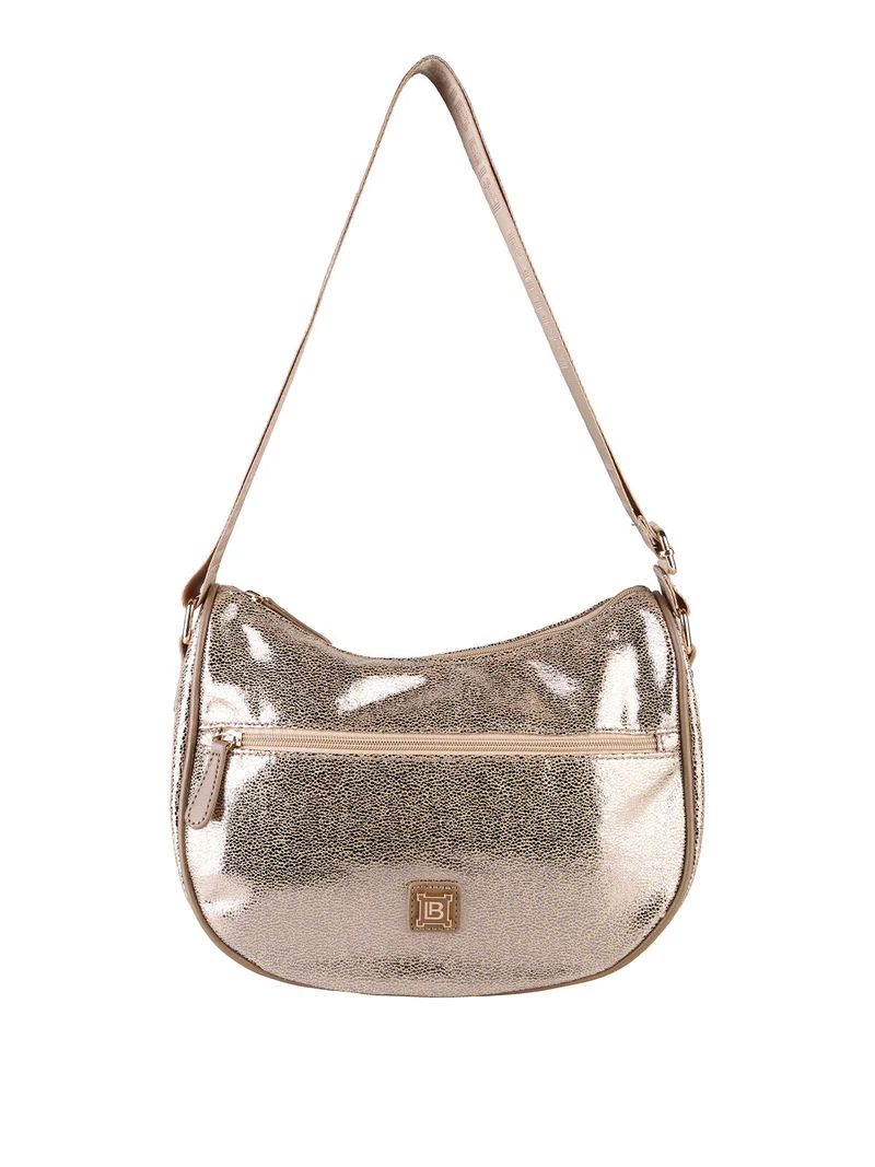 Borsa donna effetto laminato - champagne