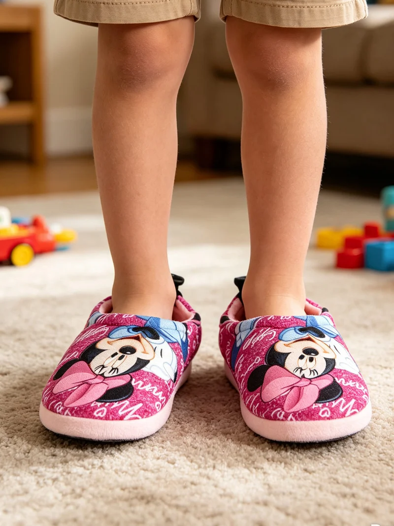 Pantofole chiuse da bambini con stampa - rosa