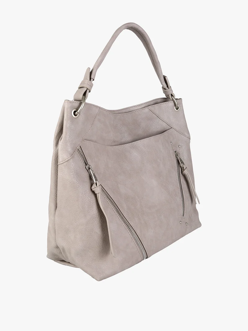 Borsa hobo da donna in ecopelle - grigio