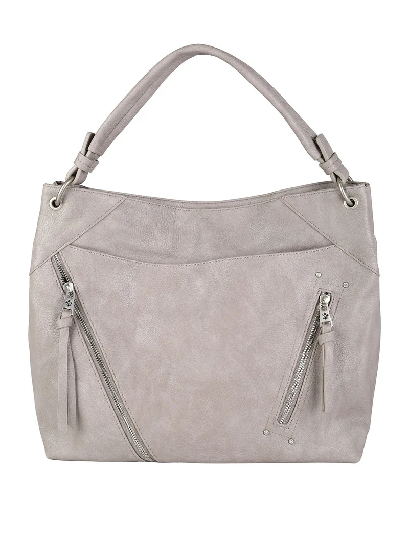 Borsa hobo da donna in ecopelle - grigio