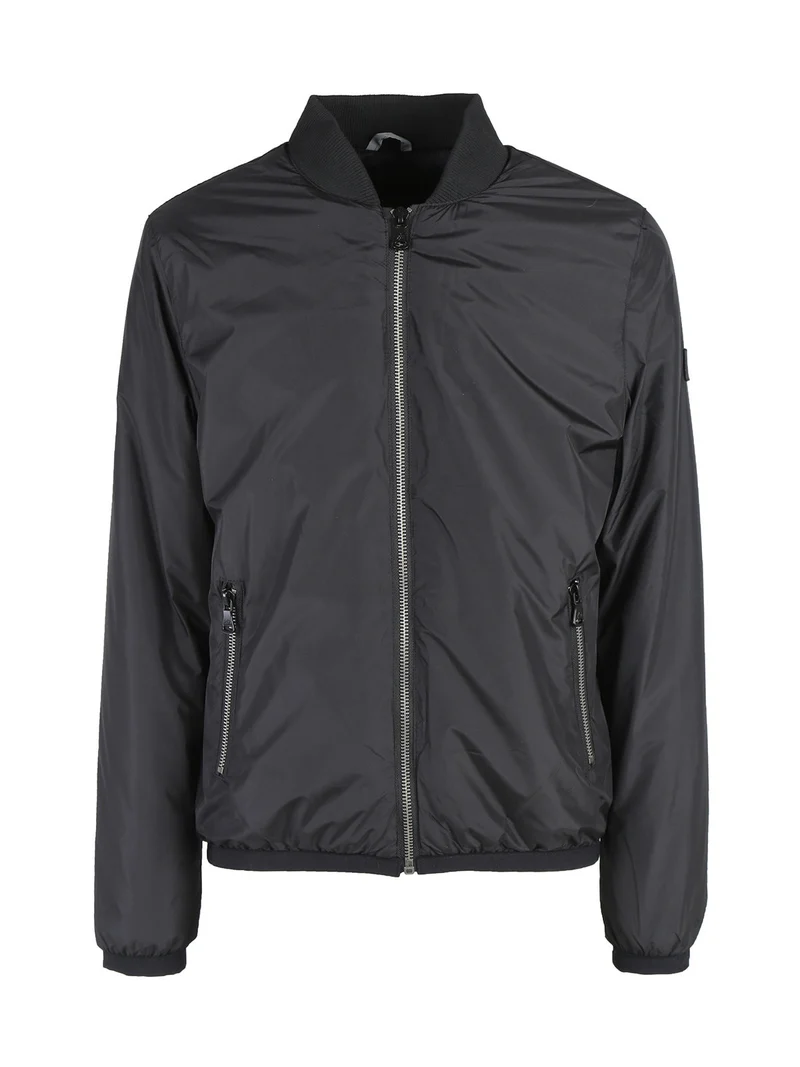 Giubbino da uomo bomber con zip - nero