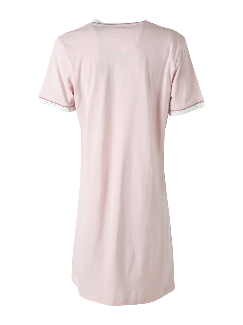 TABLEAU camicia da notte in cotone a maniche corte con taschino - rosa