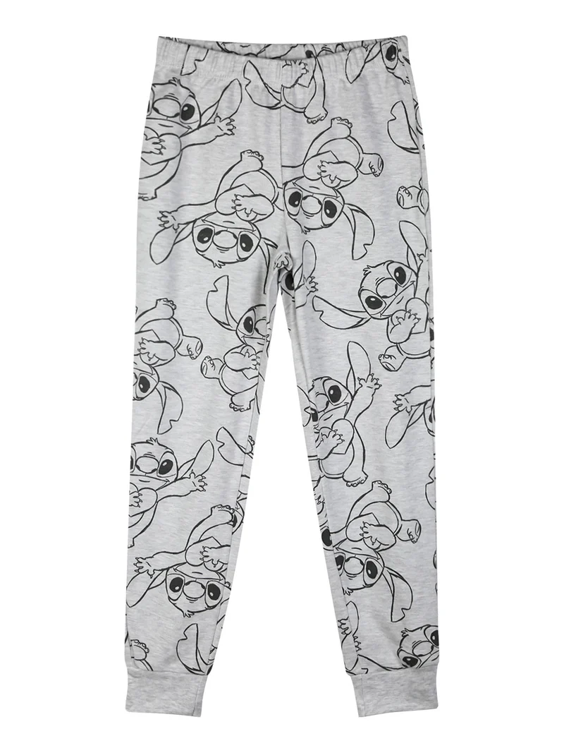 Pigiama lungo da bambina in cotone interlock - grigio chiaro