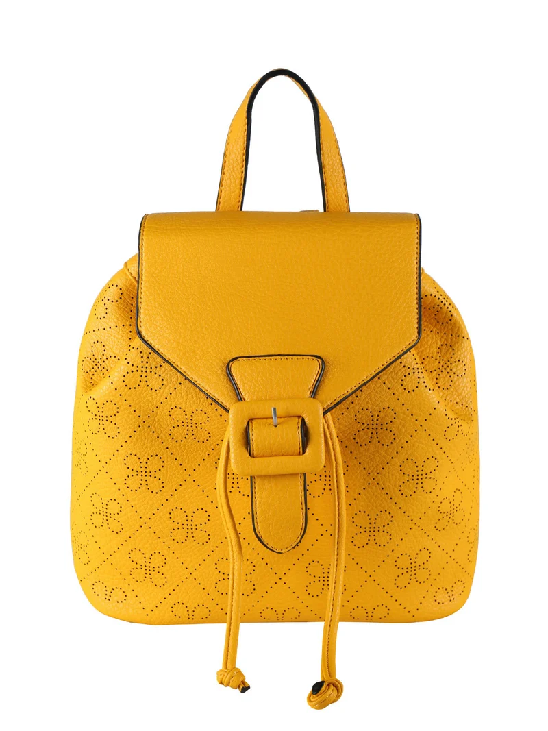 Zaino donna con bottone - giallo