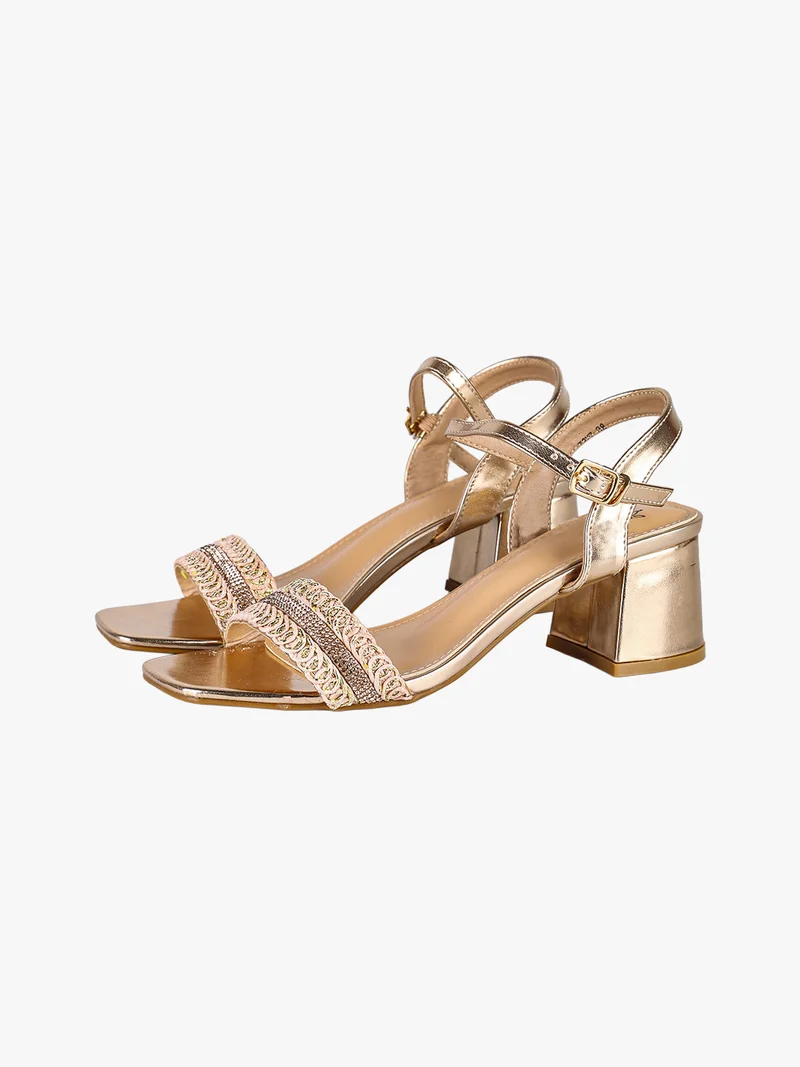 Sandali donna con tacco - champagne