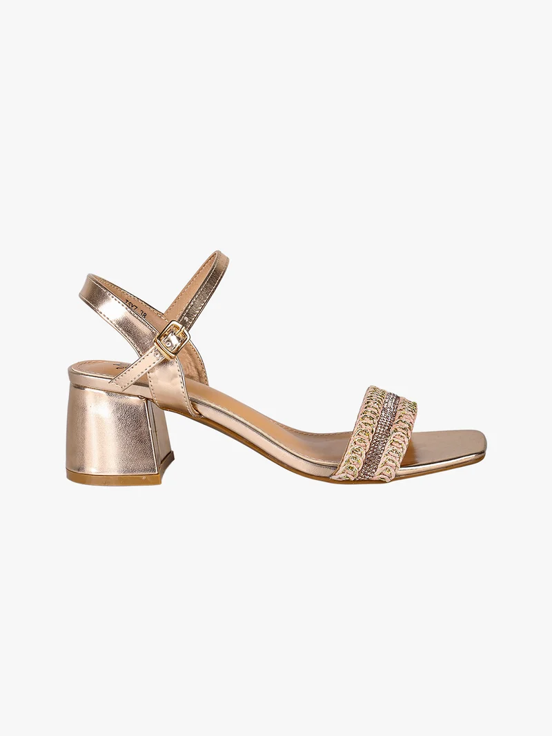 Sandali donna con tacco - champagne