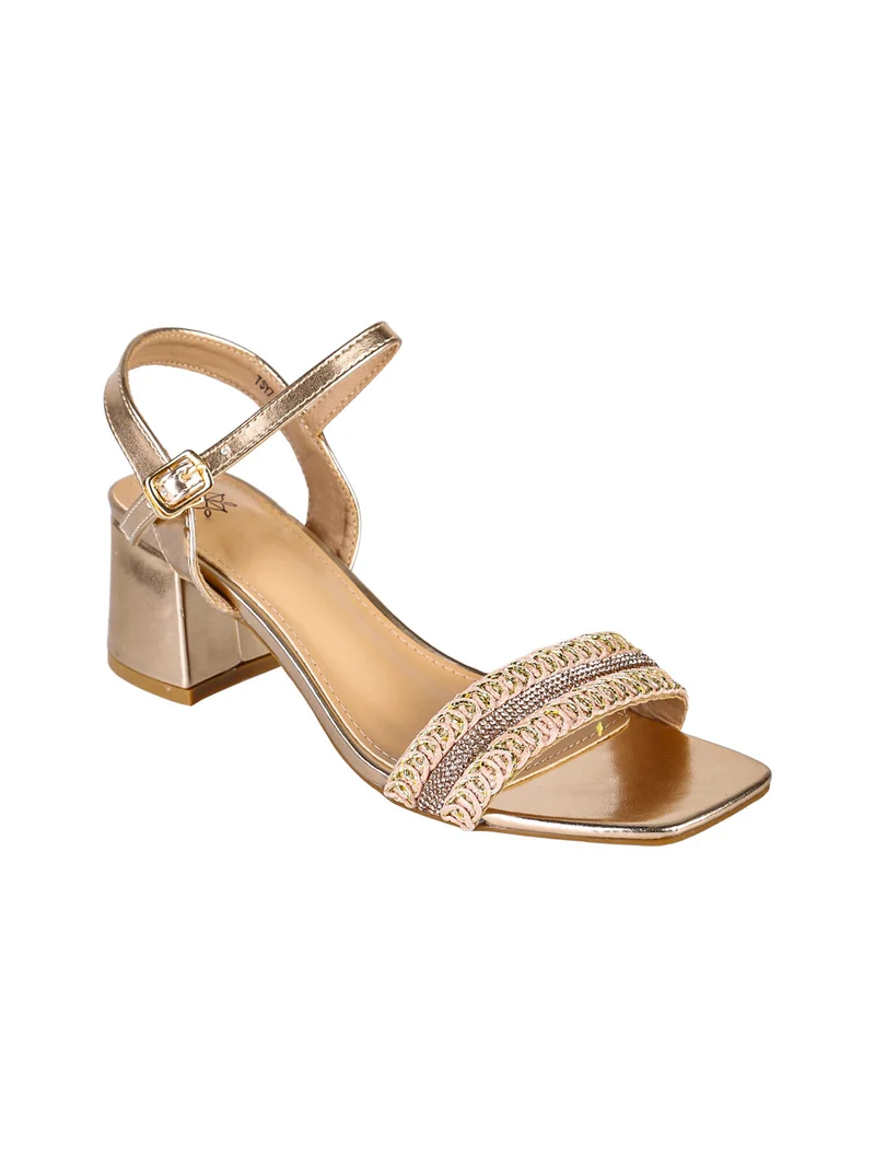 Sandali donna con tacco - champagne