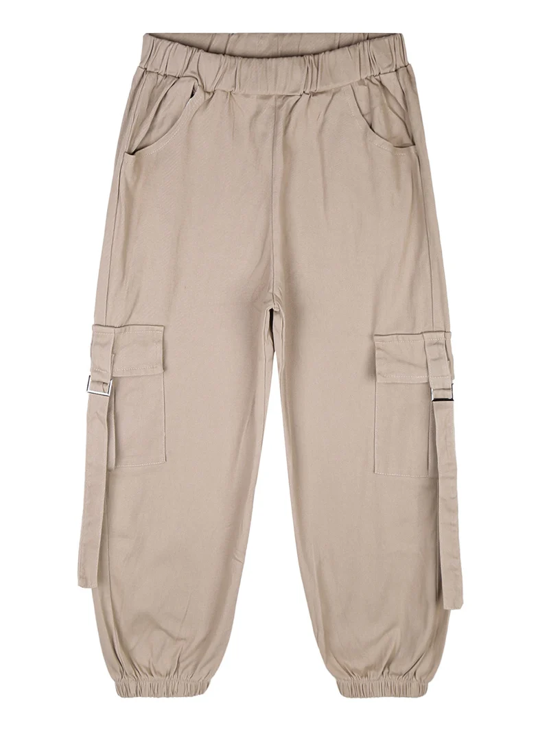 Completo 2 pezzi da bambina maglietta + pantaloni con tasconi - rosa