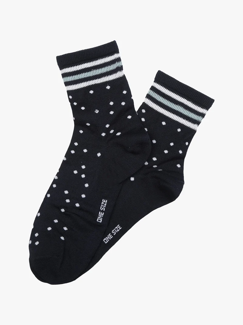 Calze donna midi a pois - blu scuro