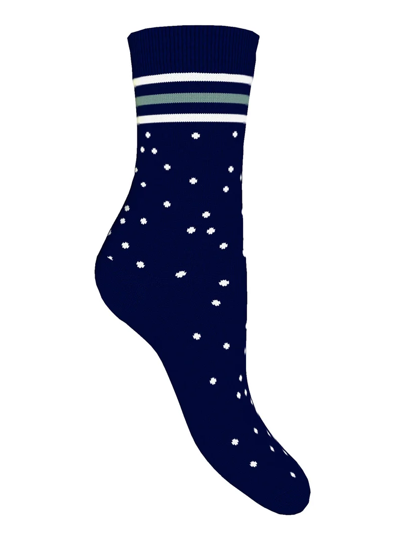 Calze donna midi a pois - blu scuro