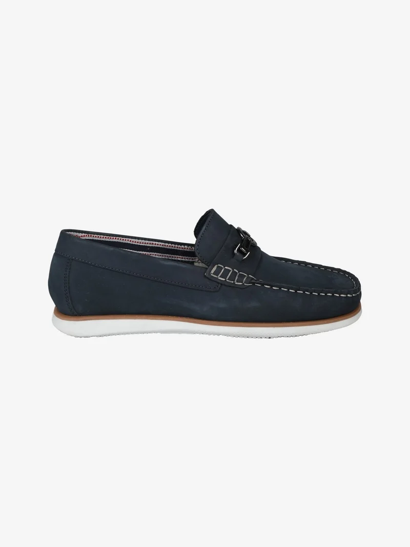 Mocassini in pelle da uomo - blu scuro