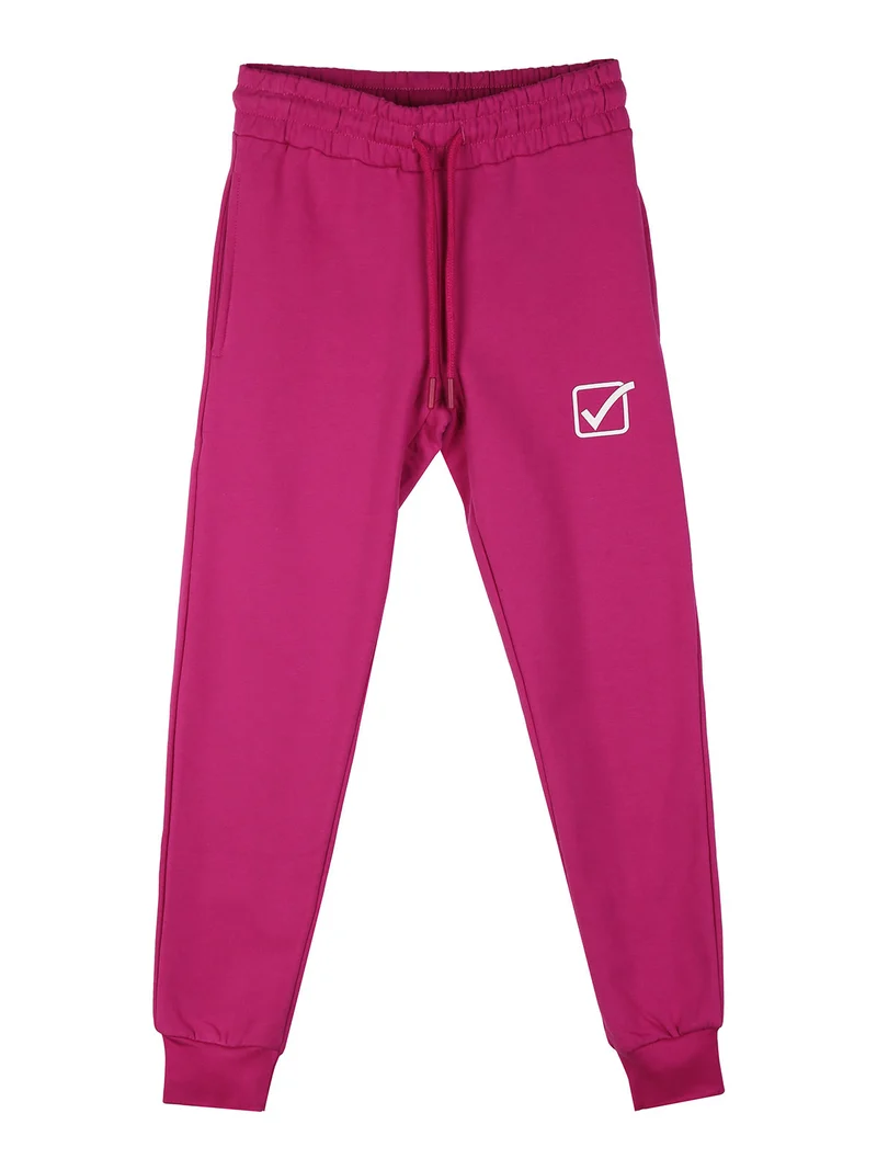 Completo tuta 2 pezzi da ragazza con felpa girocollo - fucsia