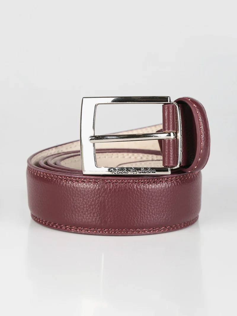 Cintura in pelle da uomo - marrone