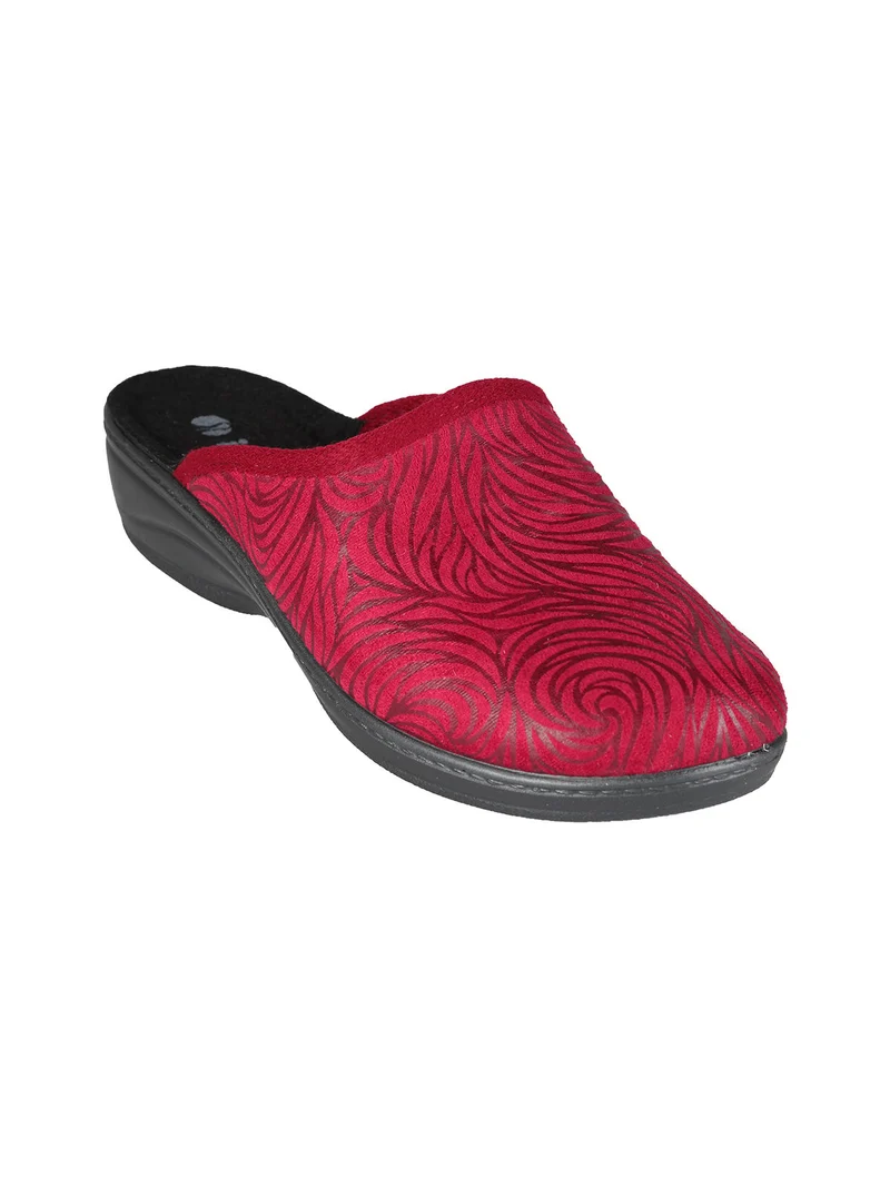 Pantofole donna con zeppa - bordeaux