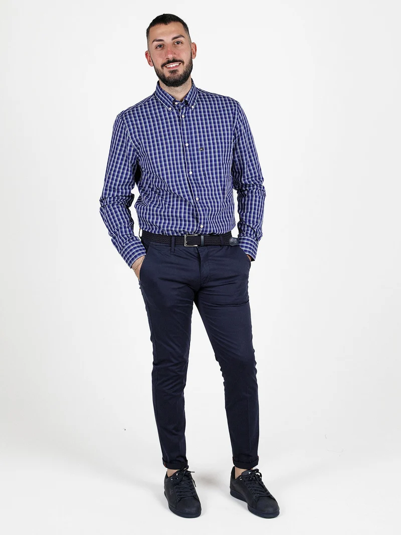 Camicia da uomo regular fit a fantasia - bluette