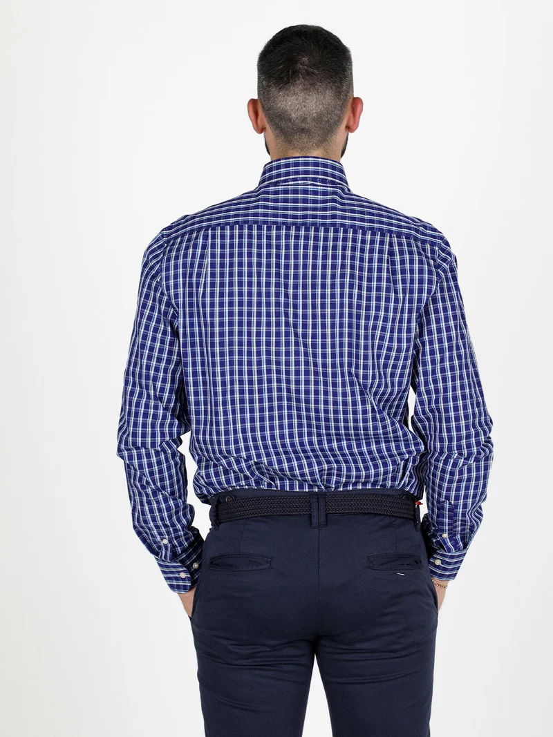 Camicia da uomo regular fit a fantasia - bluette