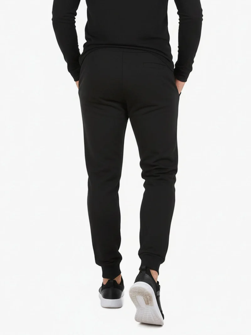 Pantaloni tuta da uomo felpati con polsini - nero