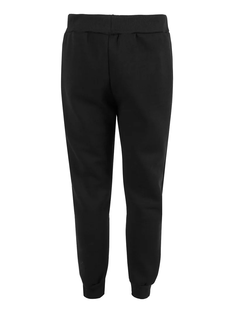Pantaloni tuta da uomo felpati con polsini - nero