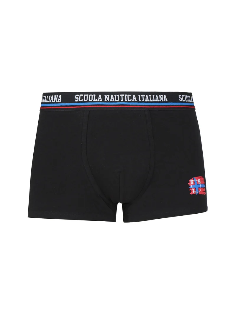 Boxer da uomo in cotone elastico - nero