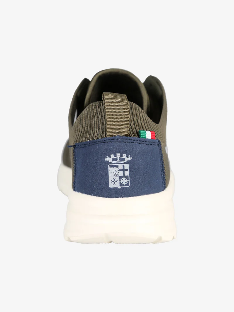 Sneakers da uomo stringate in maglia - militare