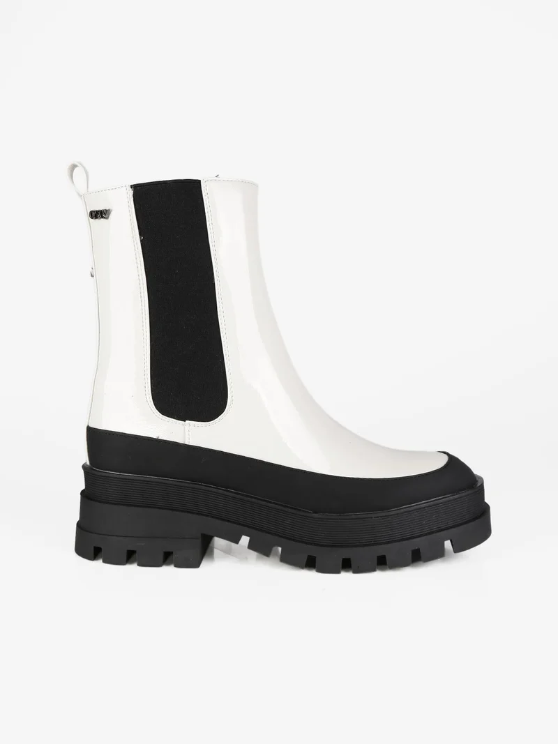 Stivaletti donna con platform - bianco