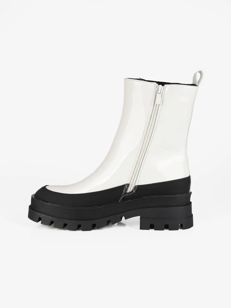Stivaletti donna con platform - bianco